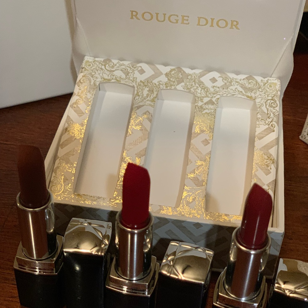 Authentic Dior Rouge red shades colors set of 3 brand new lipstick. 💄 Must!.